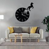 WOODEN HORSE CLOCK (14*14 INCH)