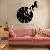 WOODEN HORSE CLOCK (14*14 INCH)