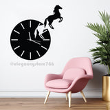 WOODEN HORSE CLOCK (14*14 INCH)