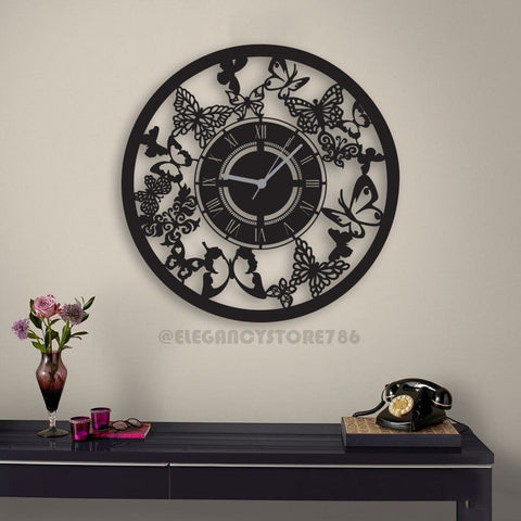 BUTTERFLY WOODEN CLOCK